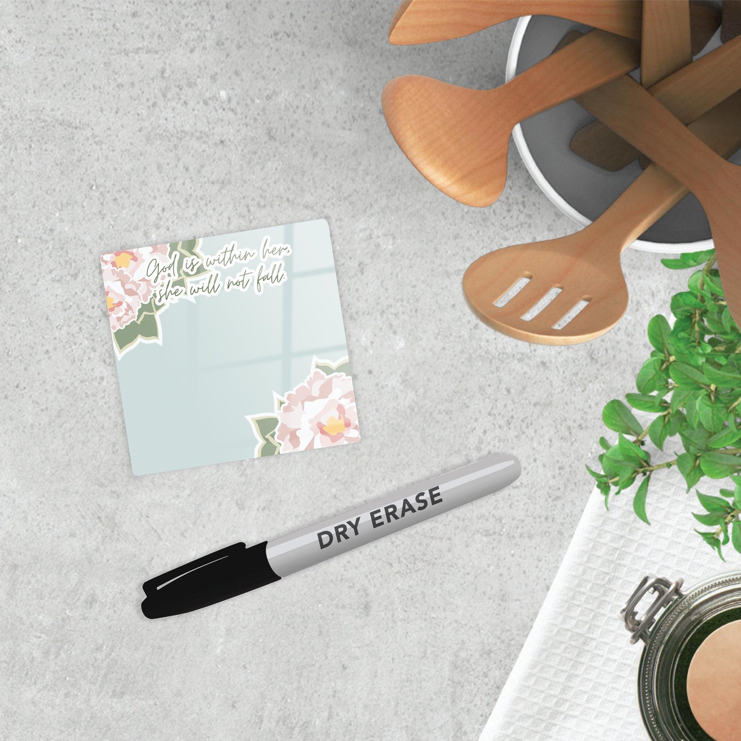 Colorful Faith Notes Floral God Is Within Her | 4x4