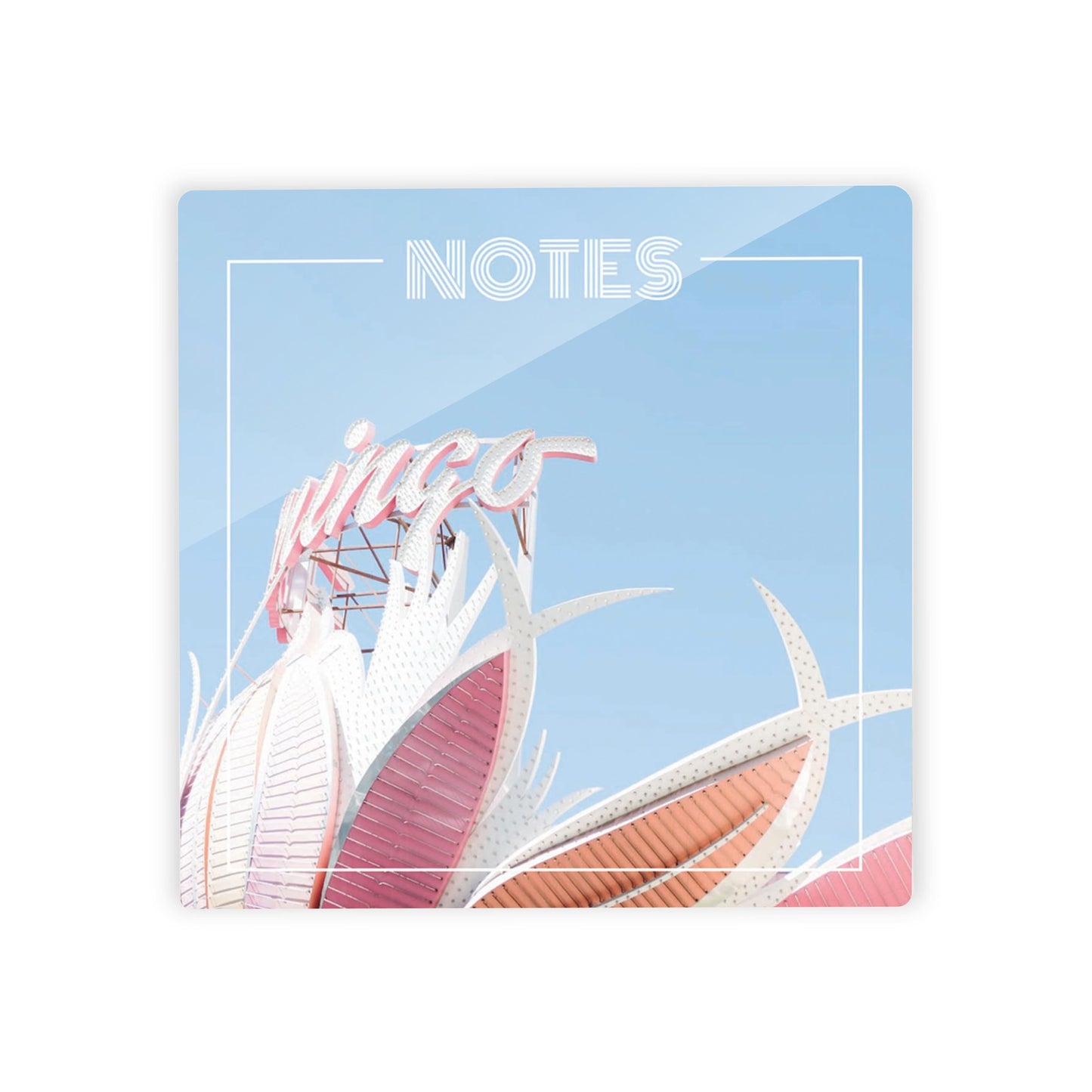 Retro Pastel Notes Pink Flamingo | 4x4