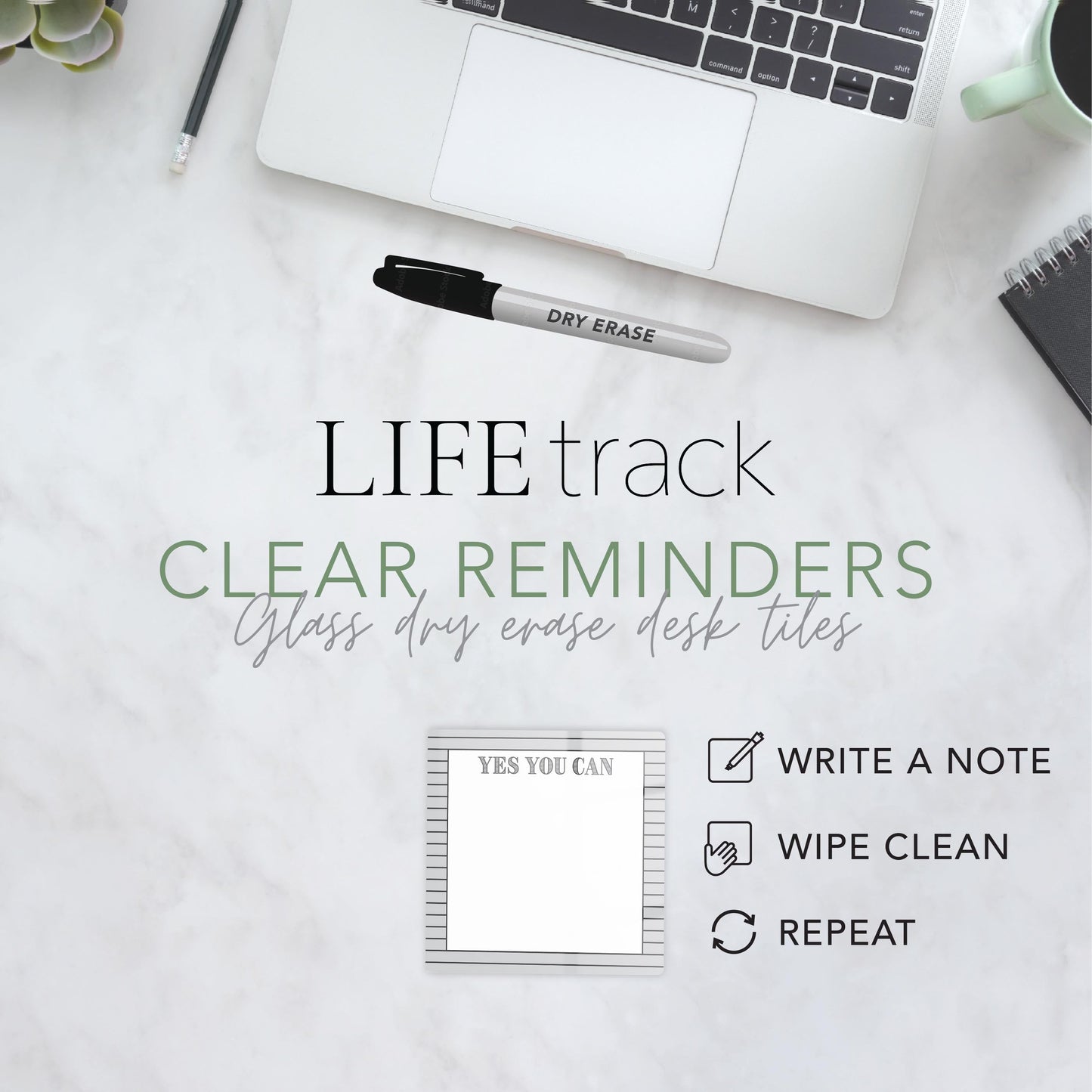 Black & White Pattern Notes Horizontal Gray Line | 4x4