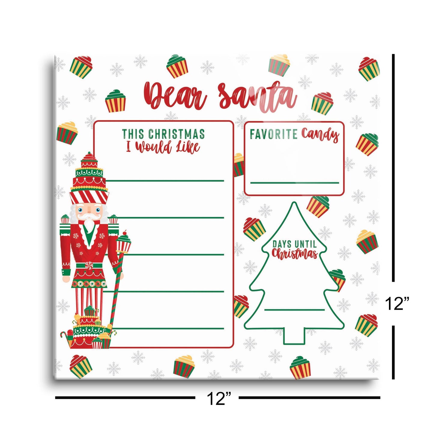 Classic Candyland Nutcracker Dear Santa | 12x12