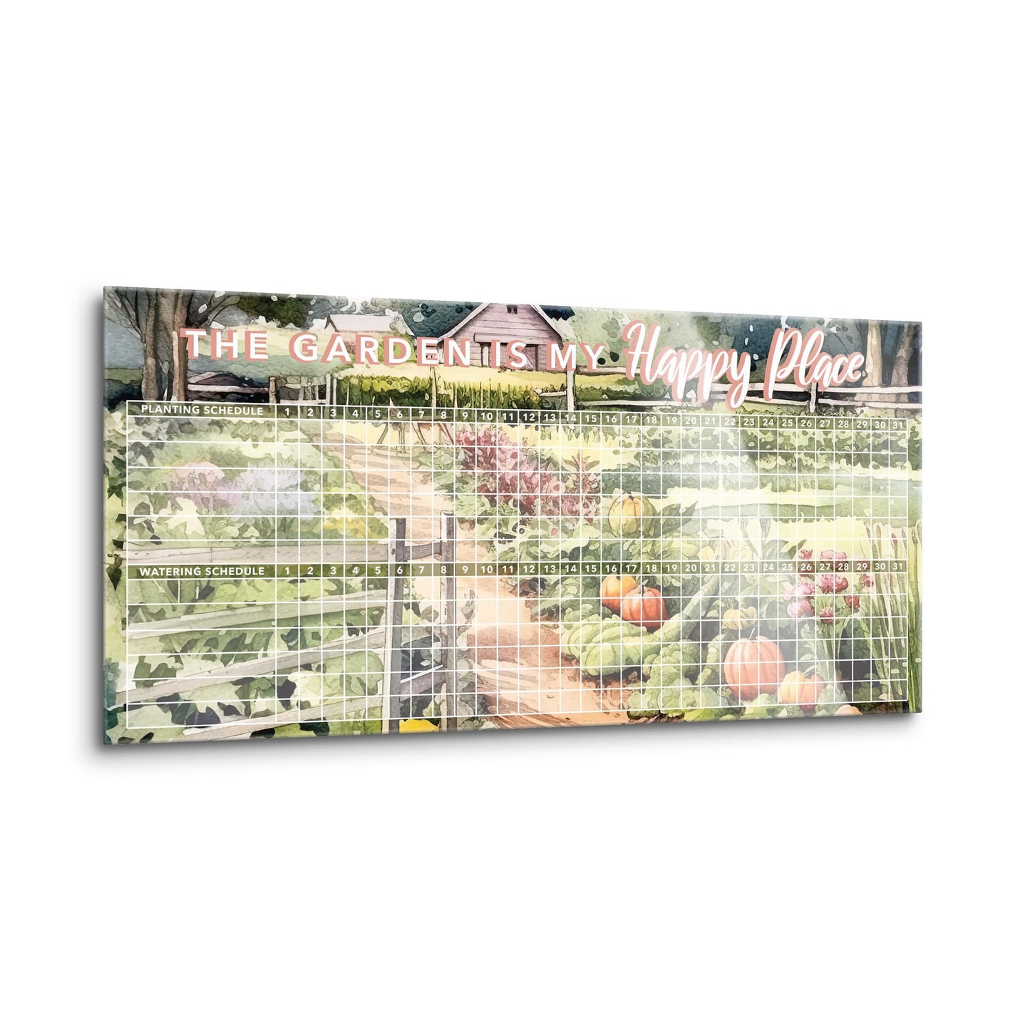 Watercolor Garden Planting and Watering Schedule | 16x8