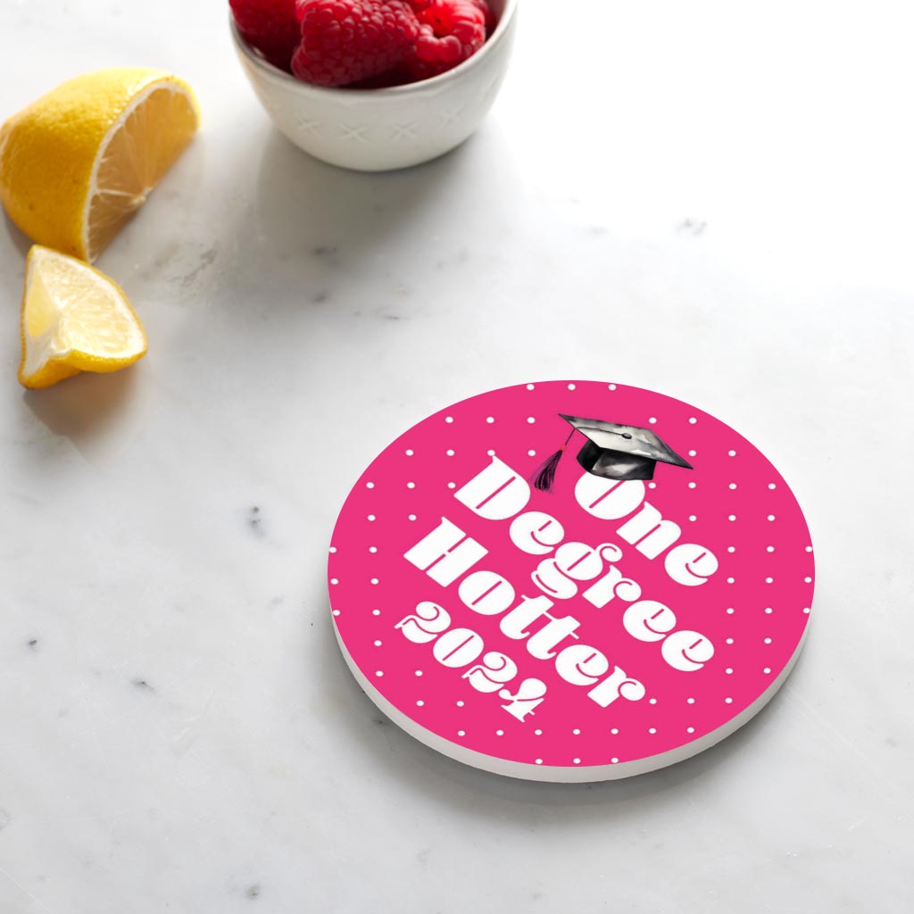 Graduation 2024 One Degree Hotter Pink Polka Dot | 4x4