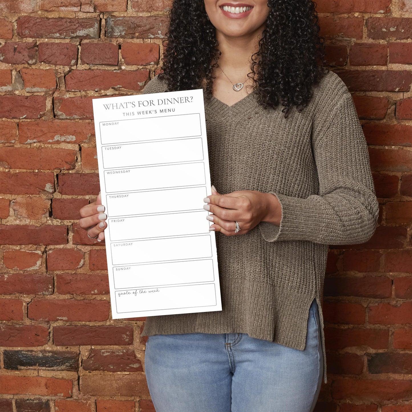Minimalistic White What's For Dinner Menu Board | 8x16