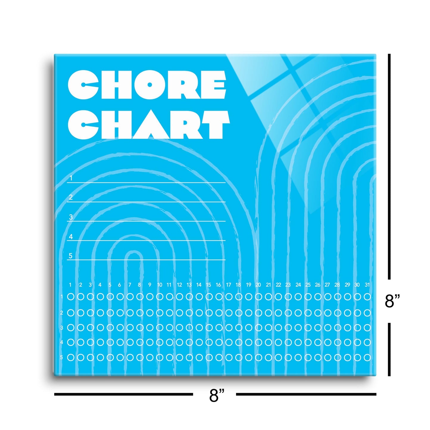 Neon Blue Chore Chart | 8x8