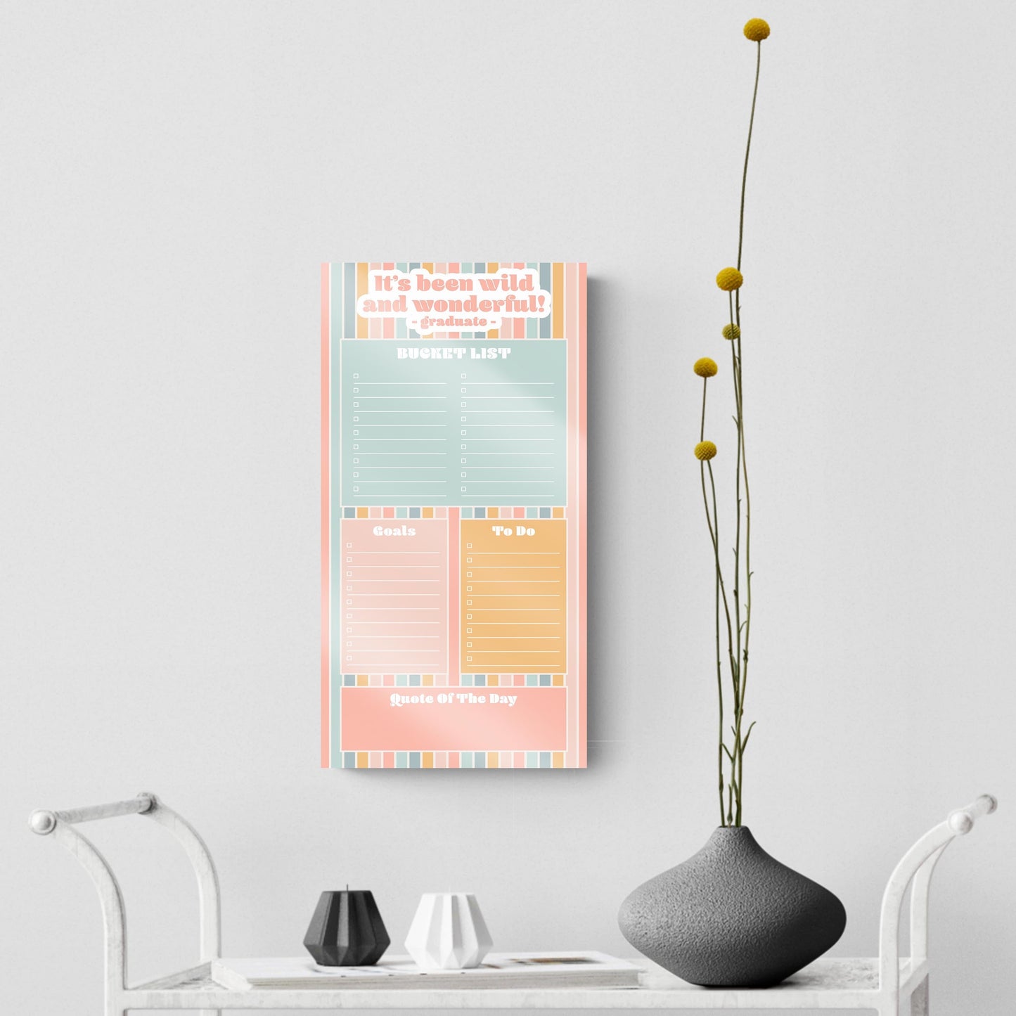 Graduation Tracker Pastel Stripe Wild Wonderful | 8x16