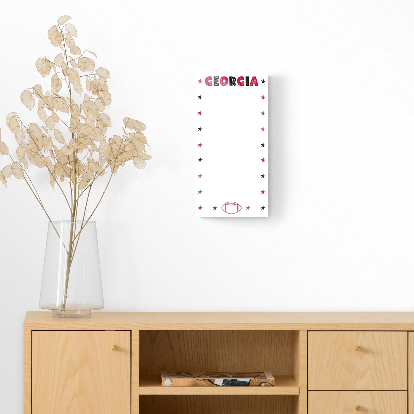 Clairmont & Co Game Day Stars Georgia Note Board | 8x16