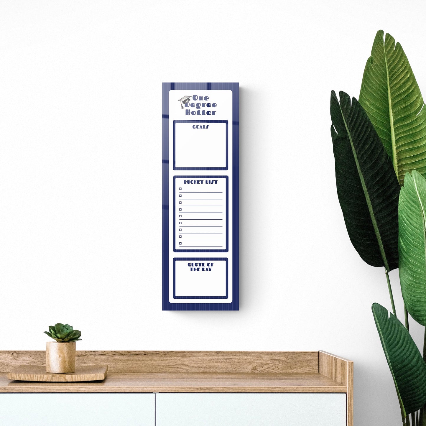 Graduation Tracker Navy Stripe Degree Hotter | 8x24