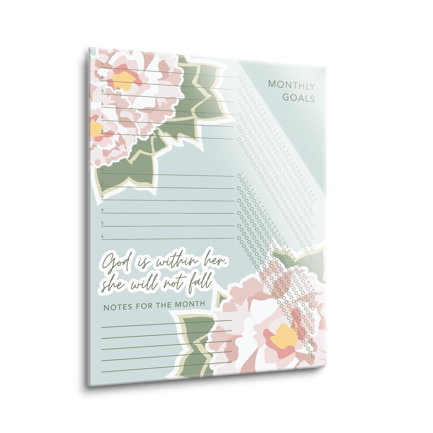 Floral Habit Tracker God is Within Her | 12x16