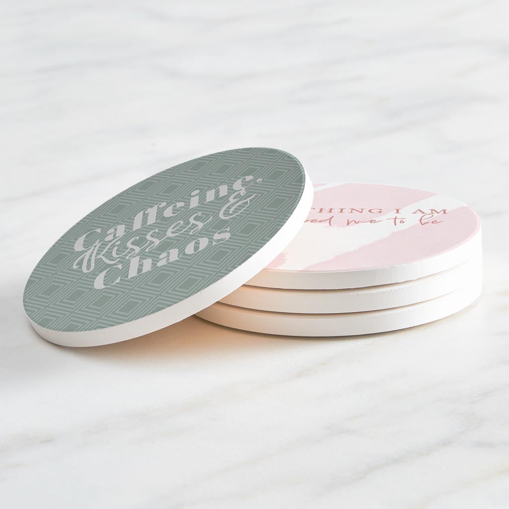 Mother's Day Offset Circle Coaster Set | 4x4