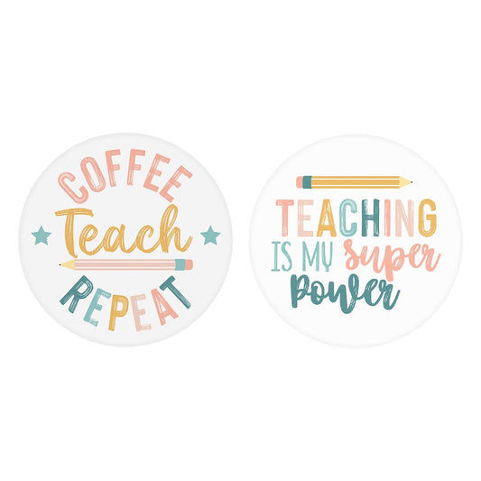 Pastel Coffee Teach Repeat Super Power | 2.65x2.65