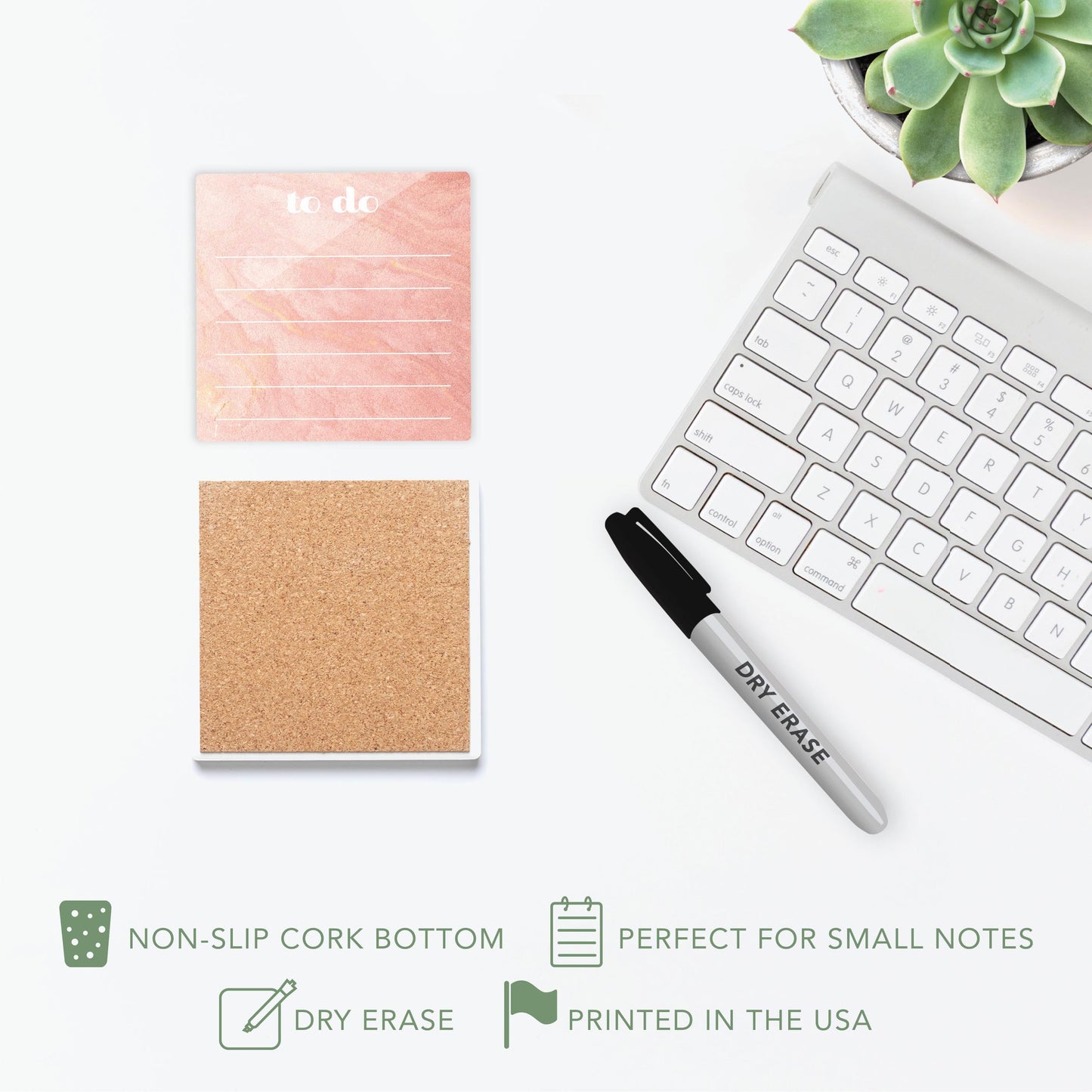 Retro Pastel Notes Pink Marble | 4x4
