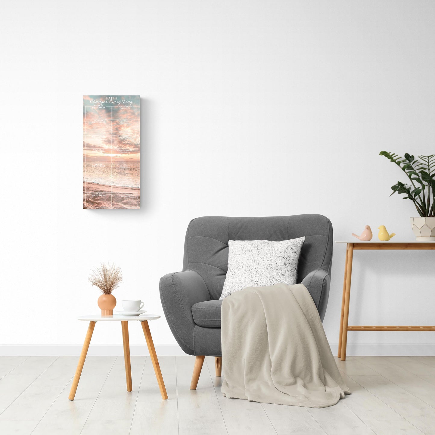 Beach Sunset Faith Changes Everything Prayer Tracker | 12x24