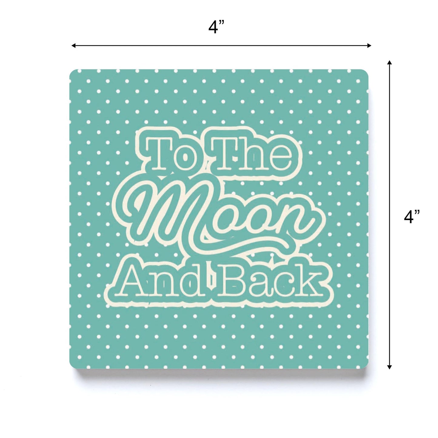 Valentine's Day To The Moon And Back Teal | 4x4