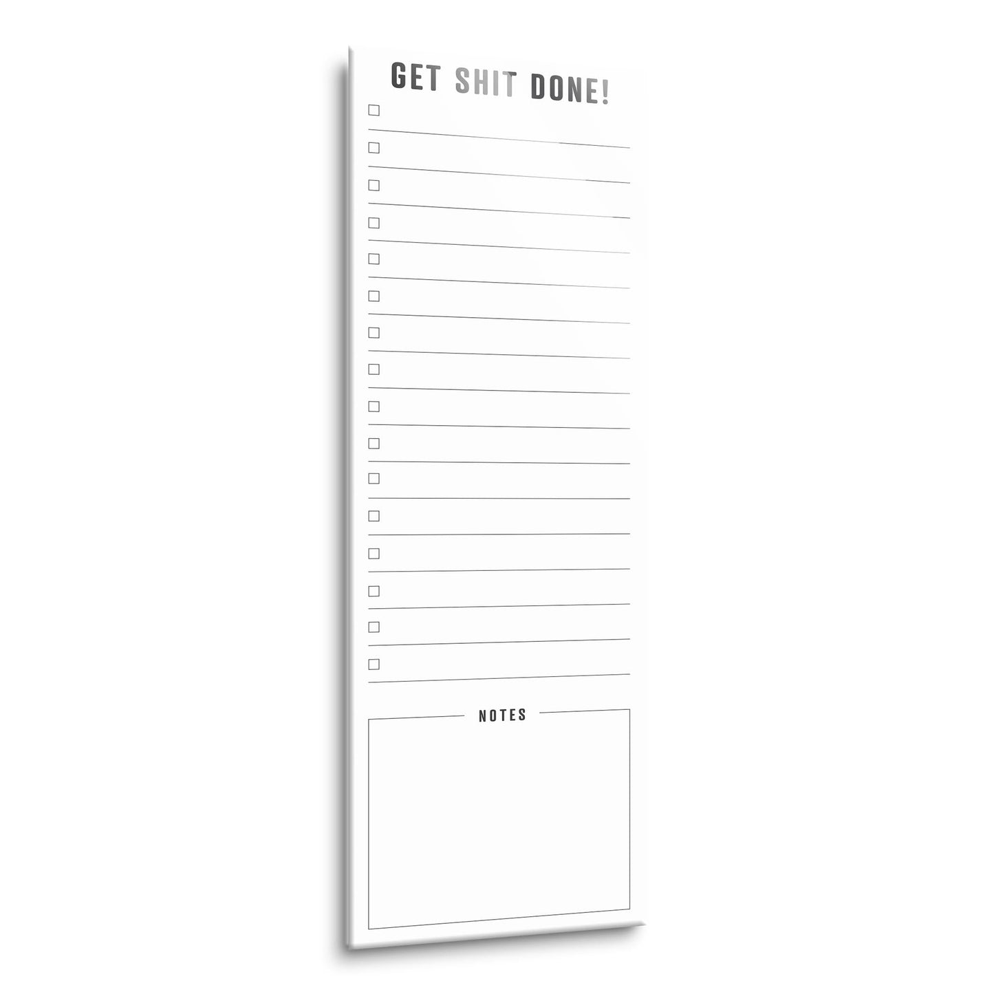 Minimalistic White To Do List Get Shit Done | 8x24