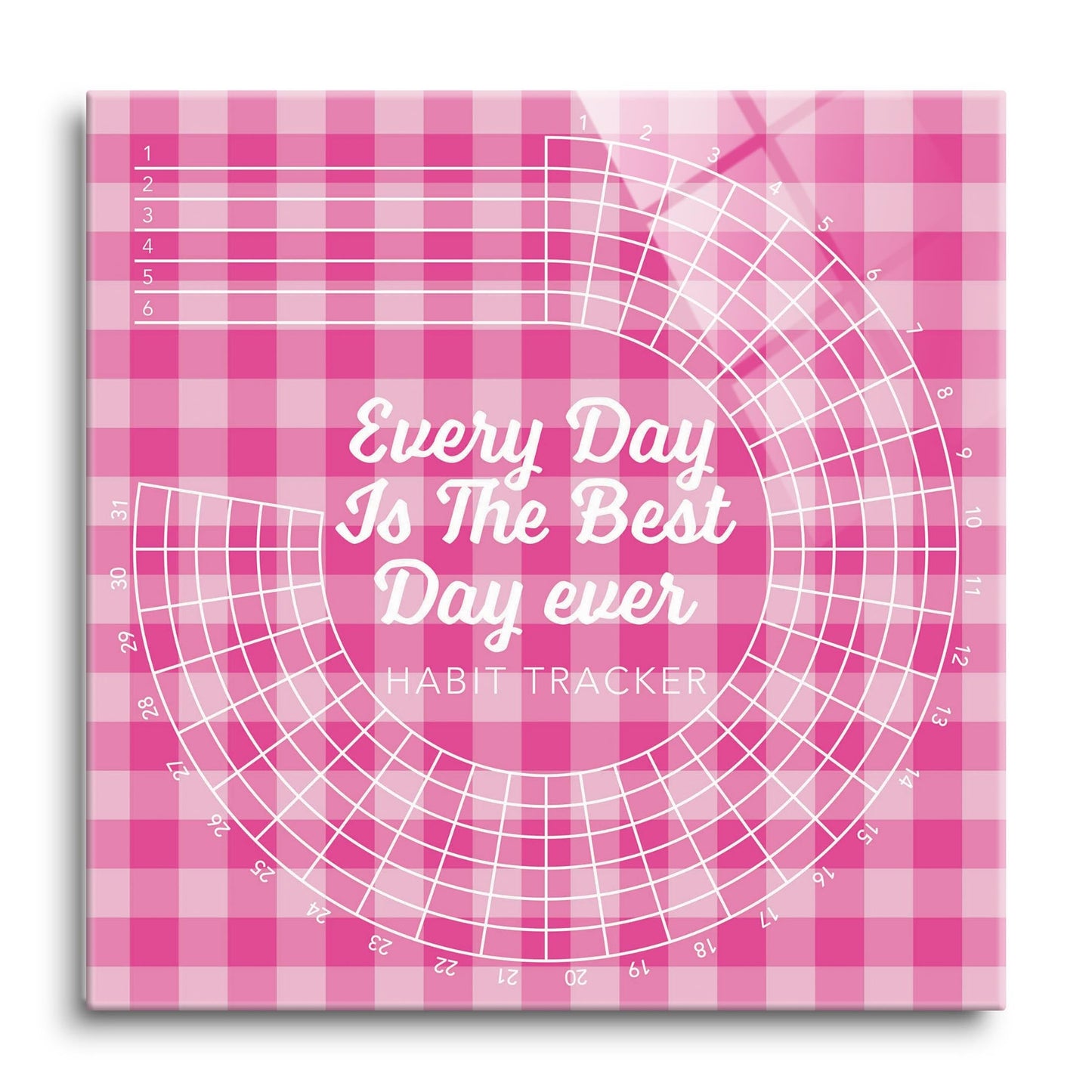 Pink Dream Checkered Habit Tracker Best Day Ever | 12x12