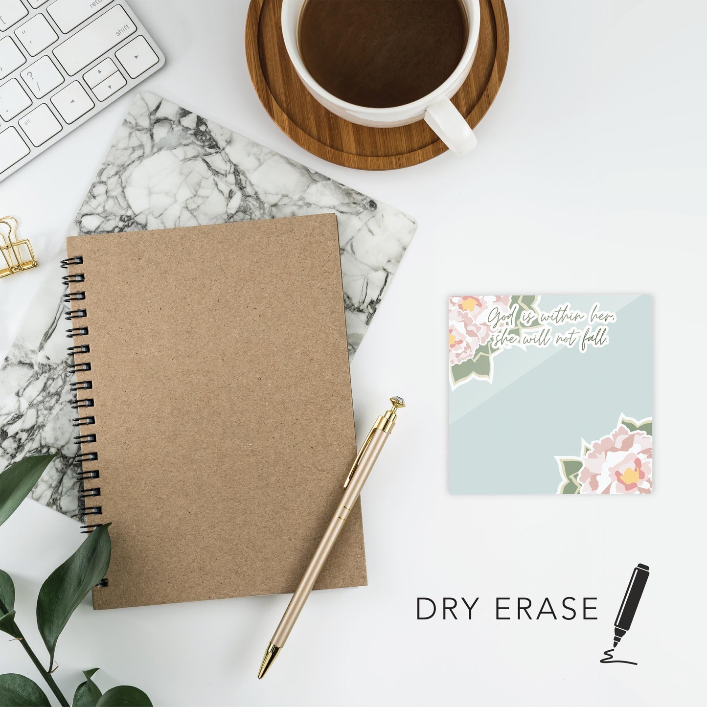 Colorful Faith Notes Floral God Is Within Her | 4x4