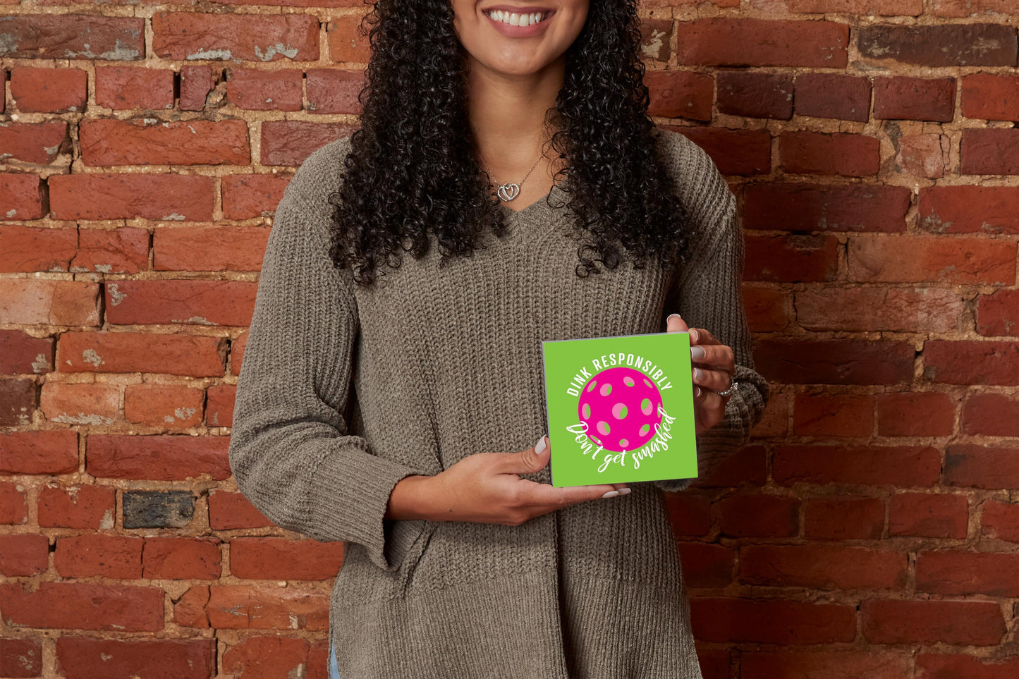 Neon Pickleball Dink Responsibly Green | 5x5