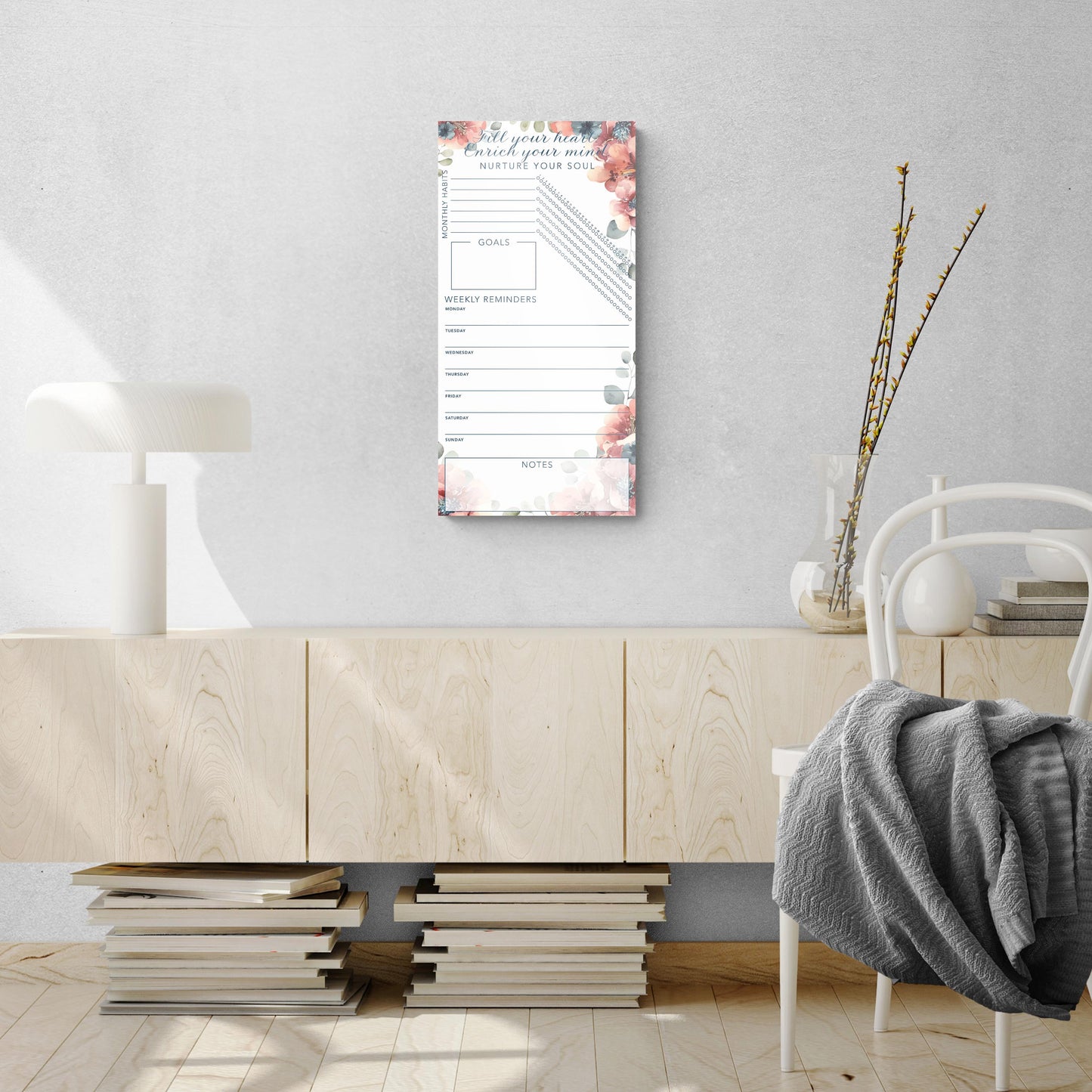 Floral Nurture Your Soul Habit Tracker | 12x24