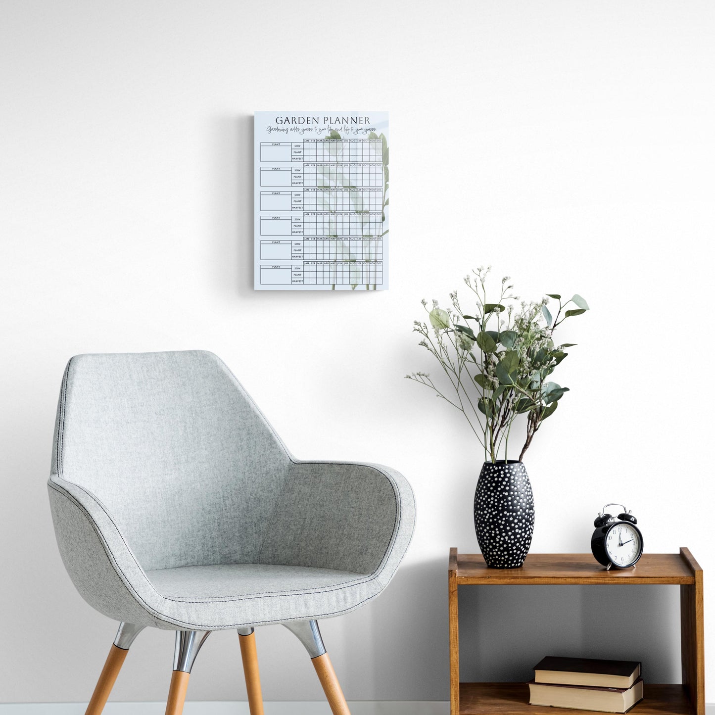 Garden Planner Blue with Green Sprigs | 12x16