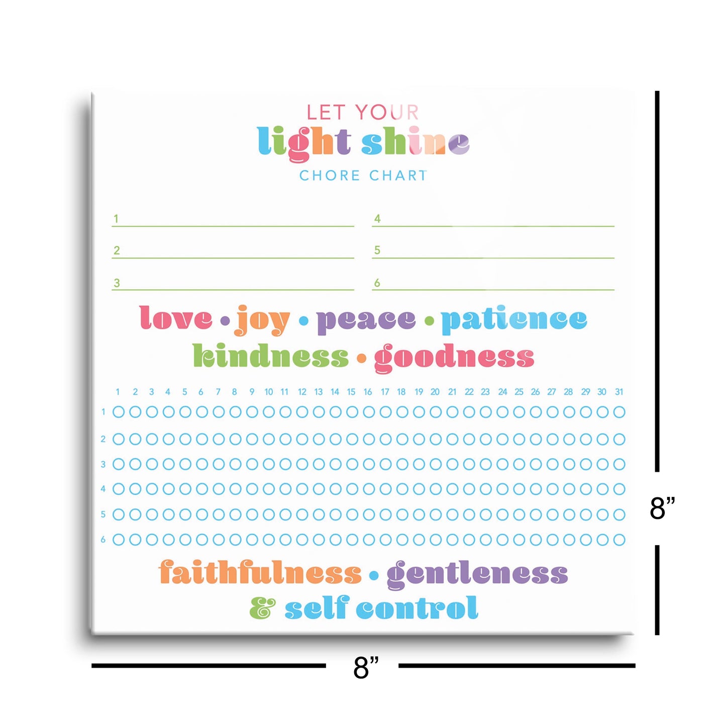 Children's Fruits of the Spirit Habit Tracker | 8x8