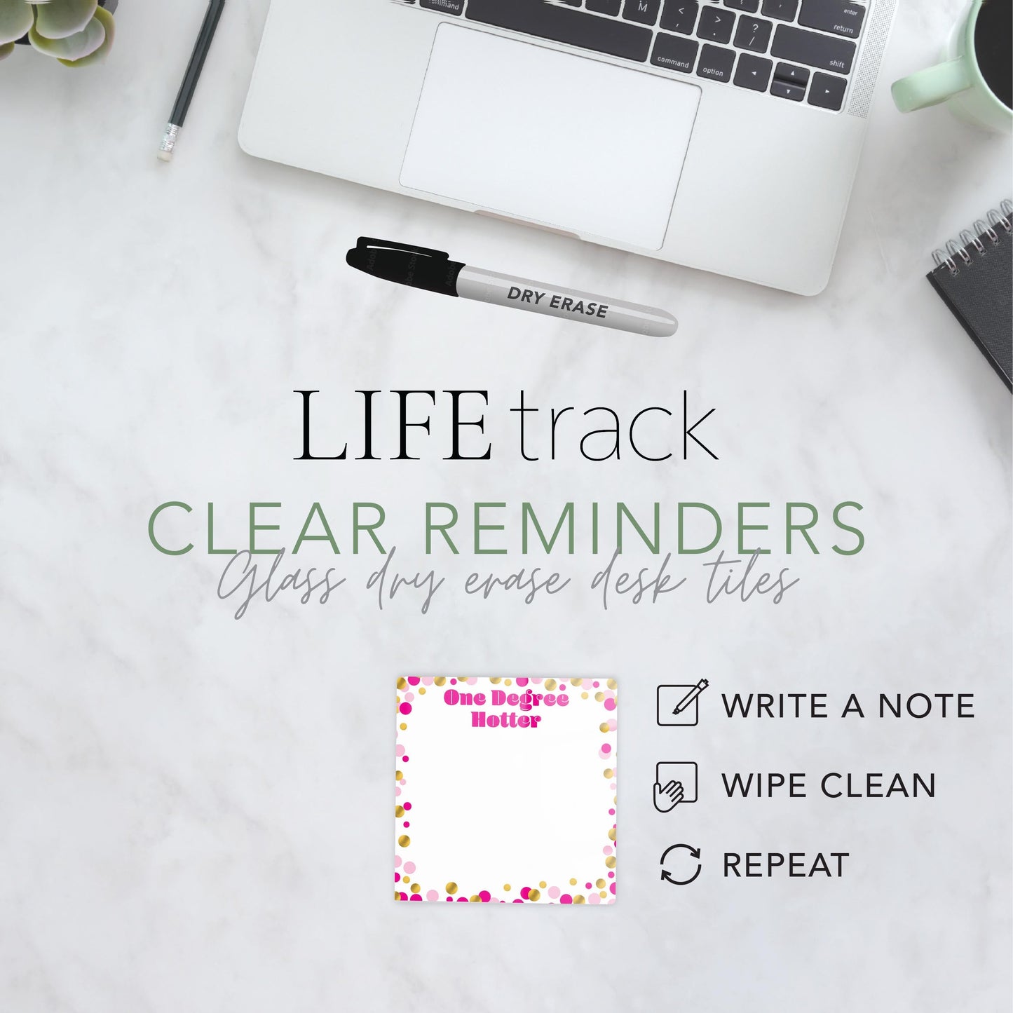 Graduation Reminders Pink Confetti Degree Hotter | 4x4