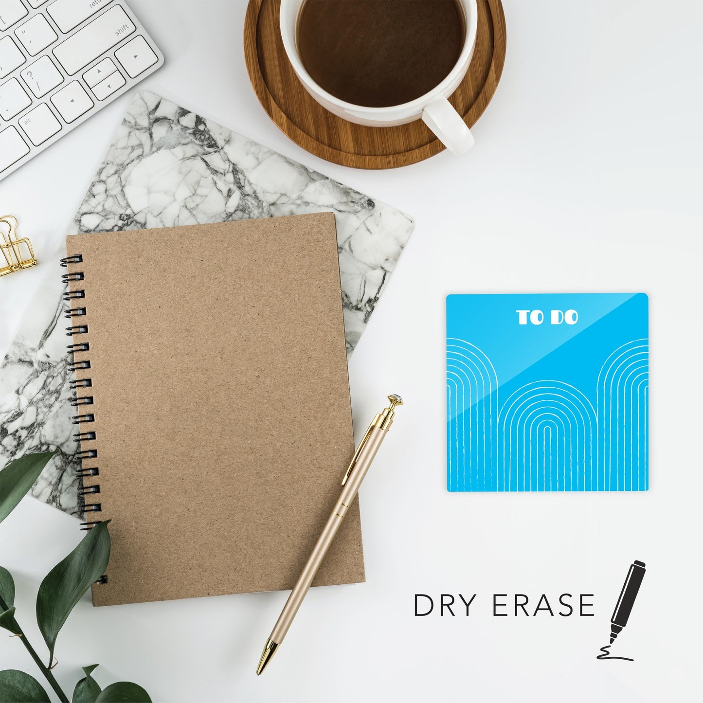 Neon Notes Modern Pattern on Blue | 4x4