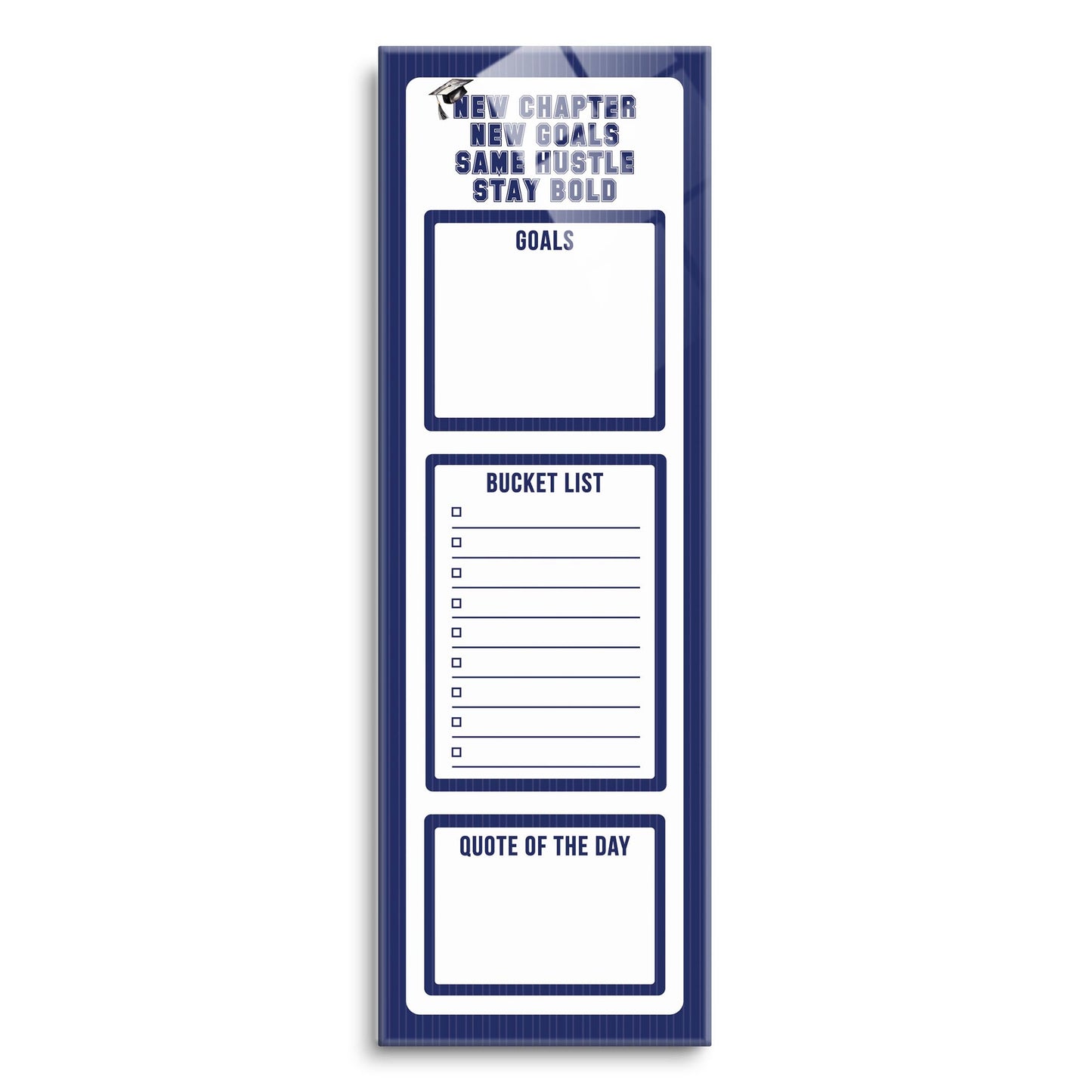 Graduation Tracker Navy Stripe Stay Bold | 8x24