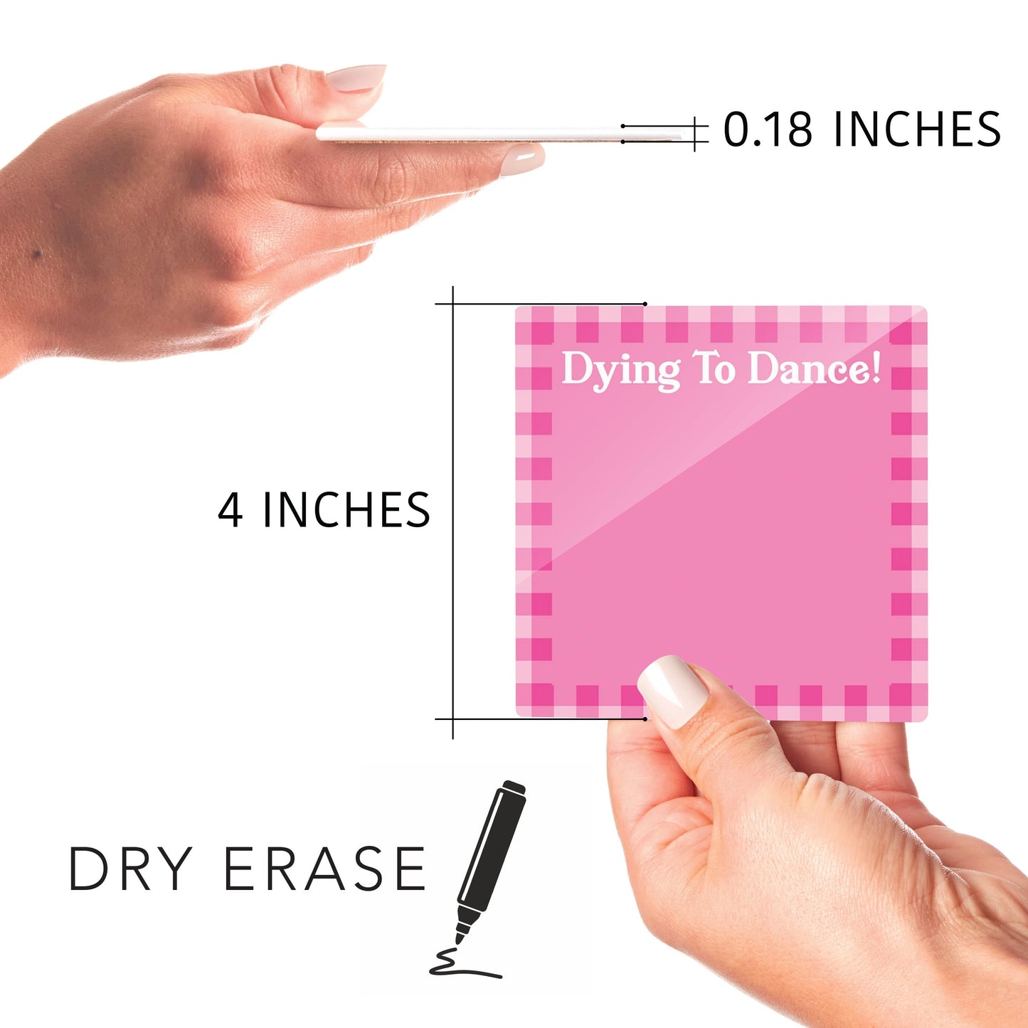 Pink Dream Checkered Dying to Dance | 4x4