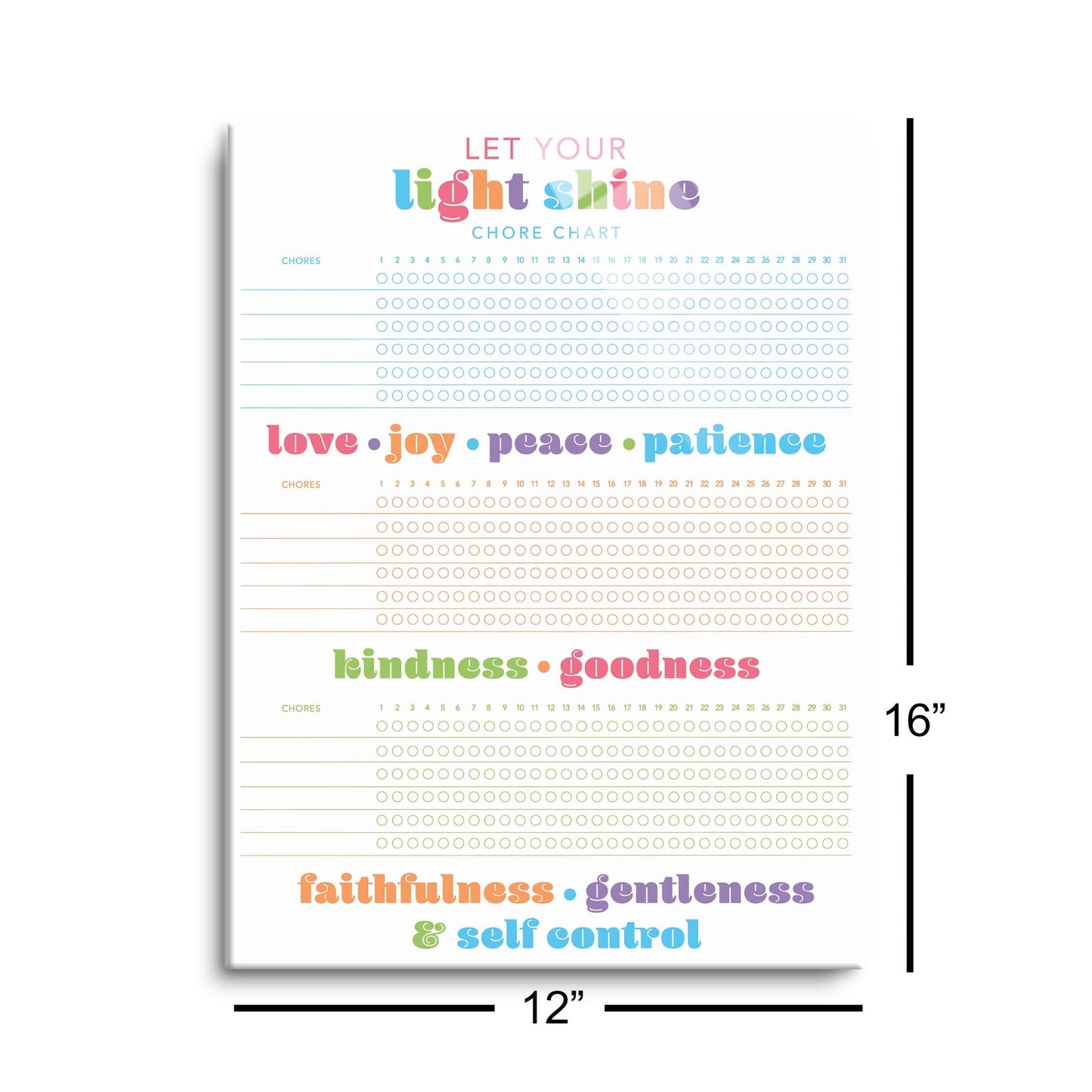 Children's Fruits of the Spirit Habit Tracker | 12x16