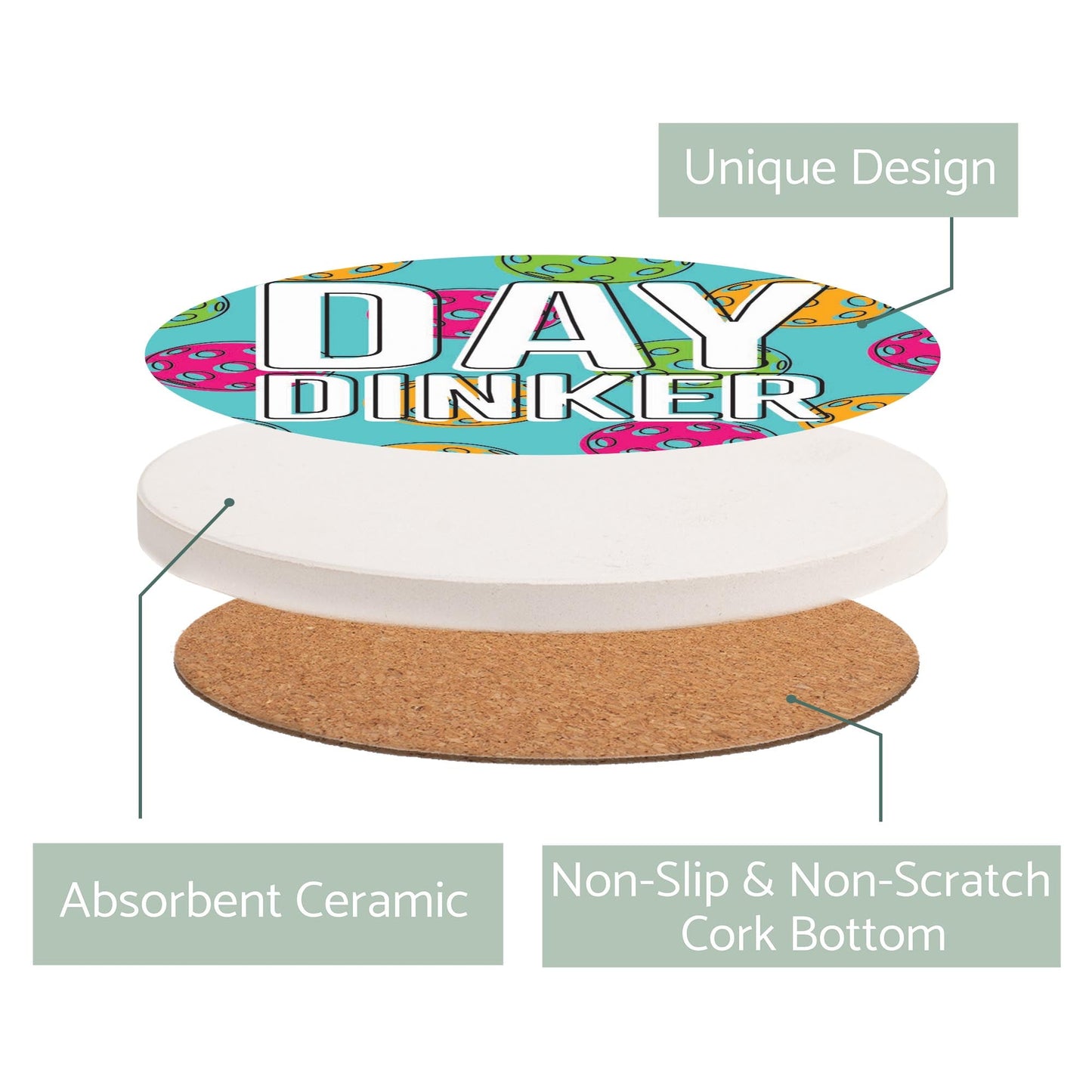 Neon Pickleball Day Dinker Blue | 4x4