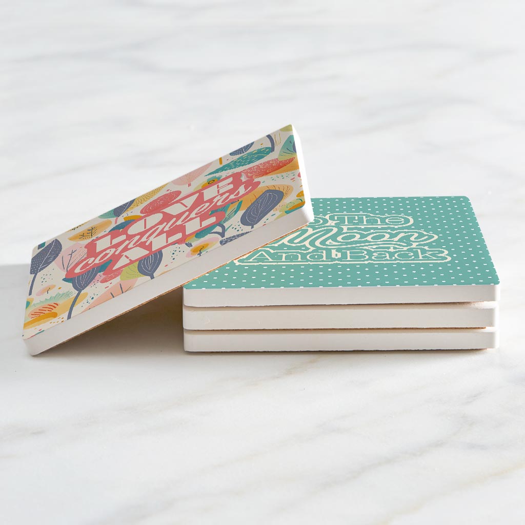 Valentine's Offset Square Coaster Set | 4x4