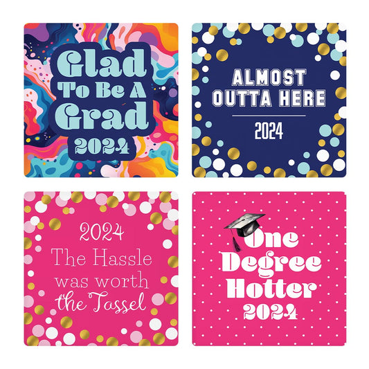 Graduation Offset Square Coaster Set | 4x4