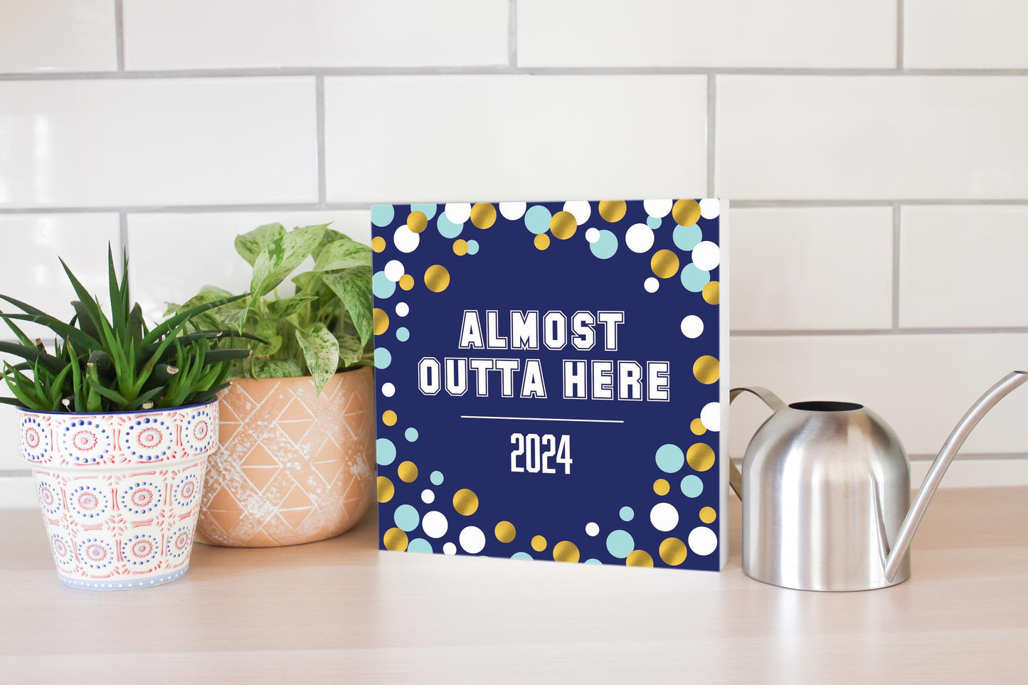 Graduation 2024 Outta Here Blue Confetti | 10x10