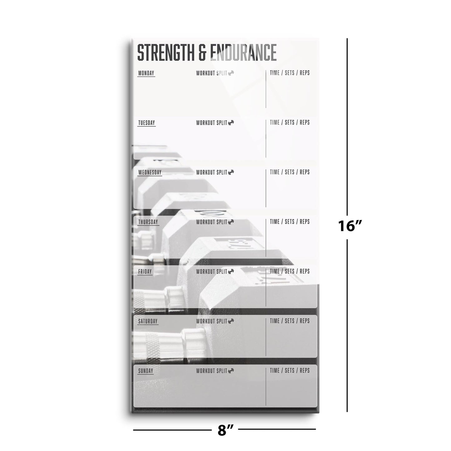 Weight Dumbbell Strength & Endurance Fitness Tracker | 8x16