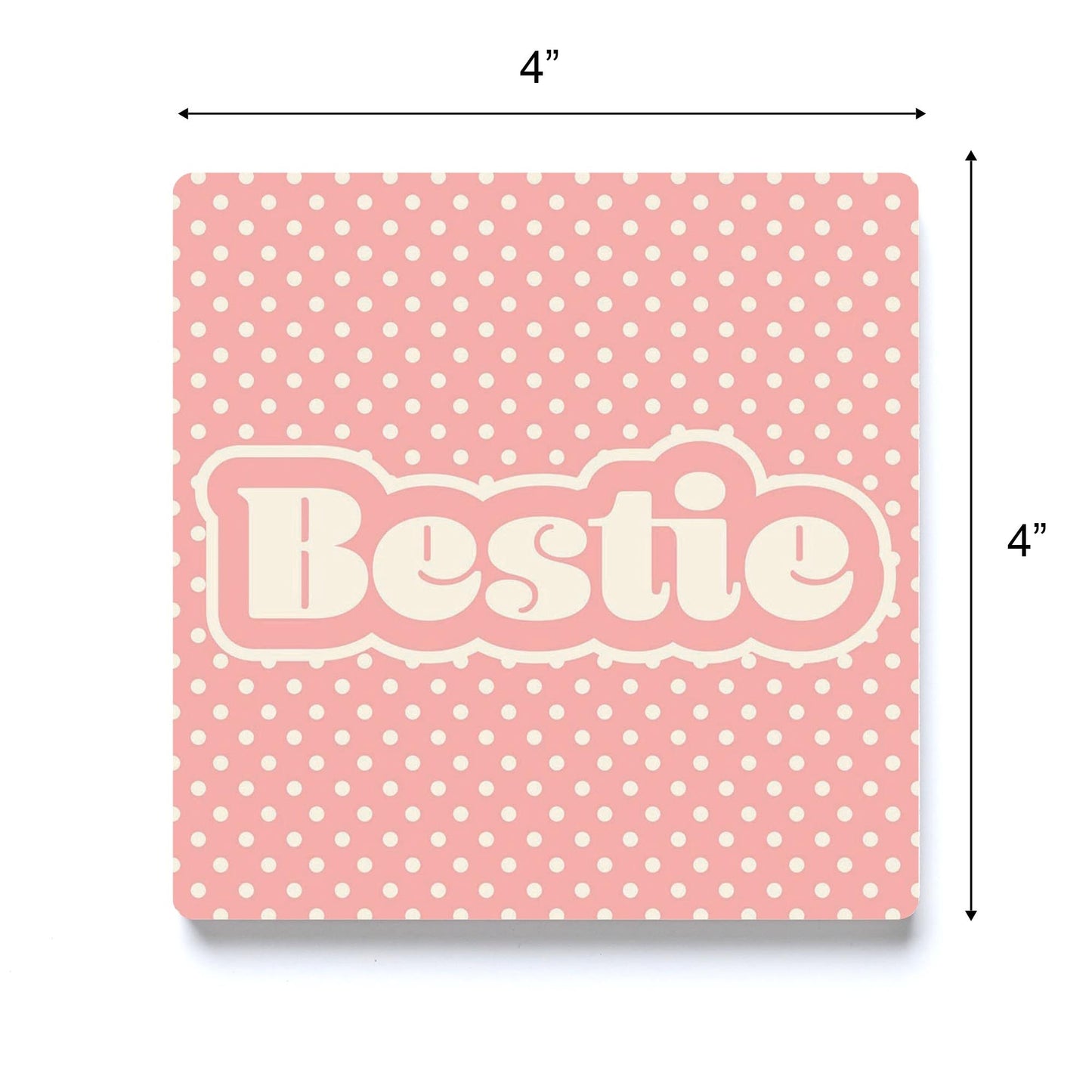 Valentine's Day Bestie Pink Polka Dot | 4x4