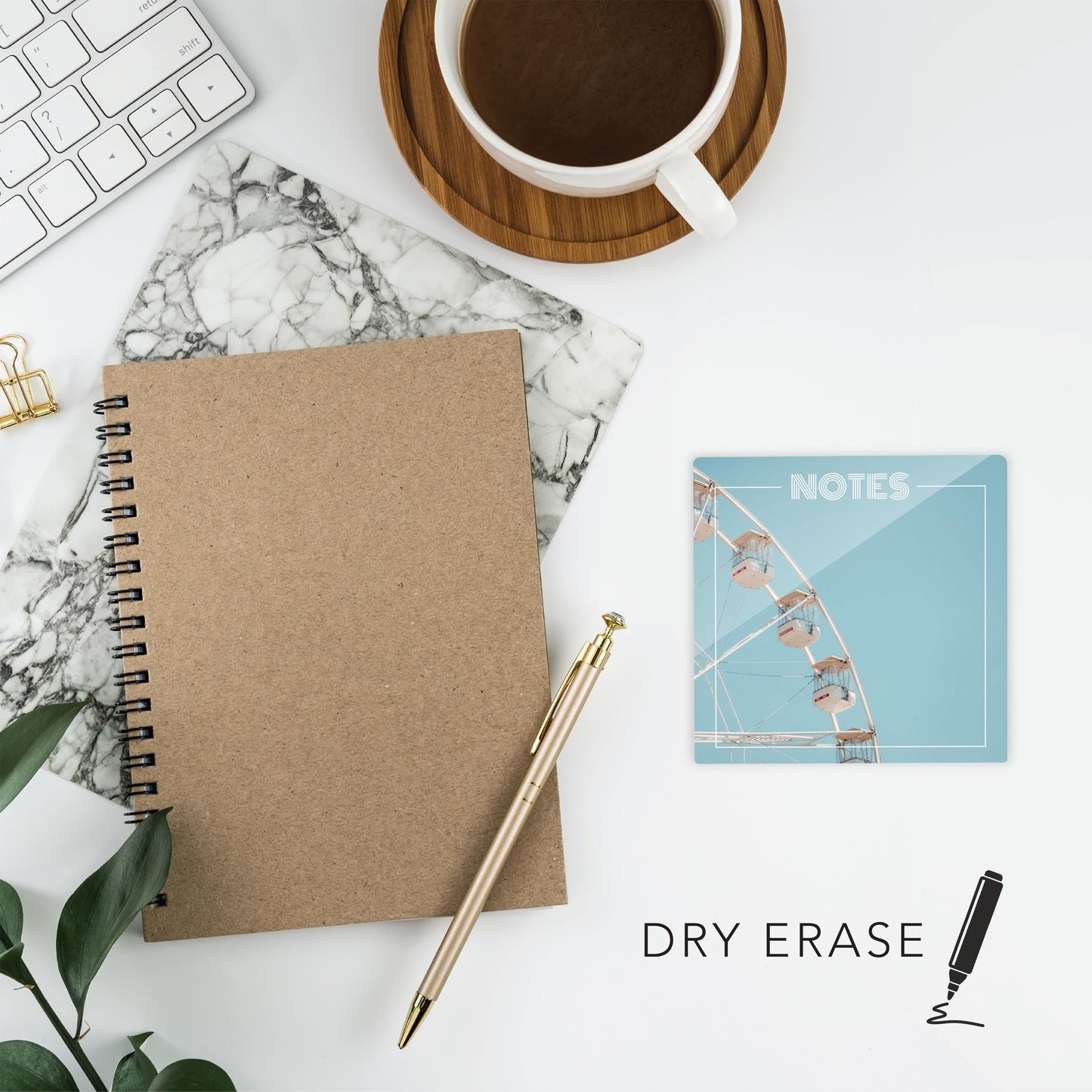 Retro Pastel Notes White Ferris Wheel | 4x4