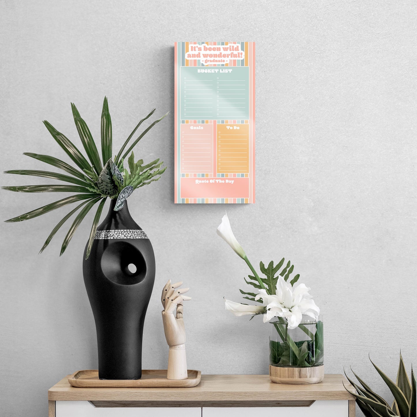 Graduation Tracker Pastel Stripe Wild Wonderful | 8x16