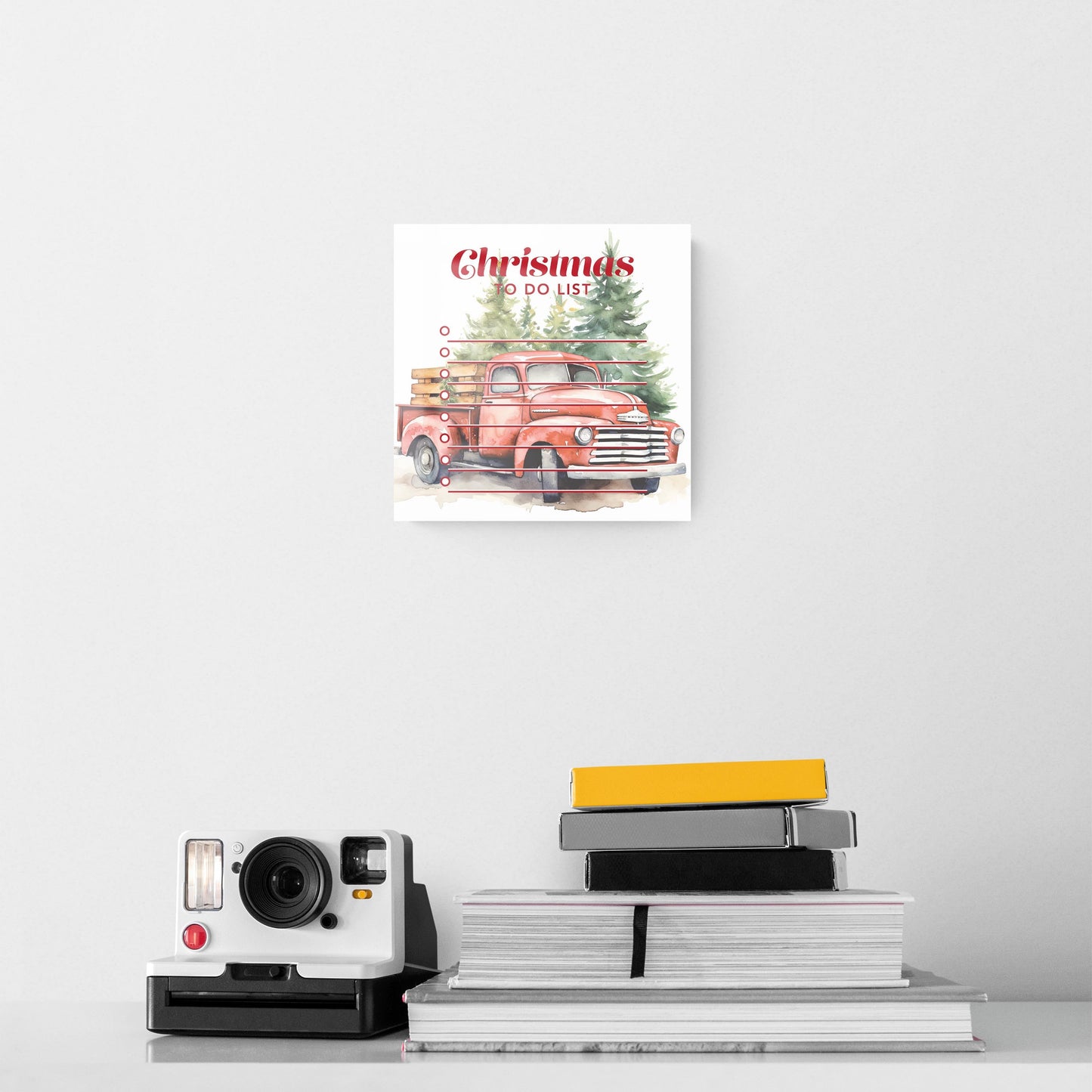 Vintage Red Truck Christmas To Do List | 8x8