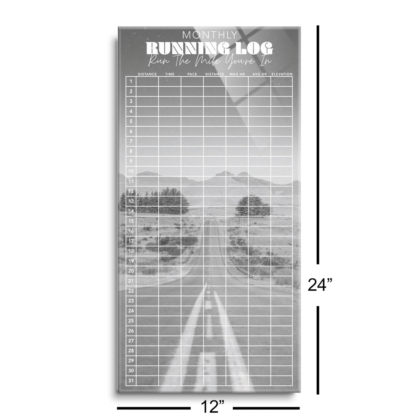 Monthly Running Tracker Desert | 12x24