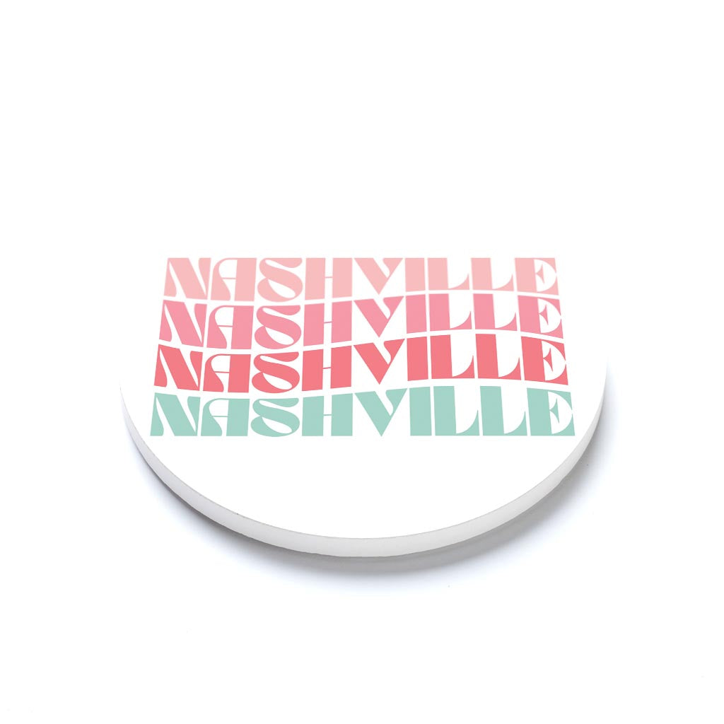4in Round Coaster | Retro Wave
