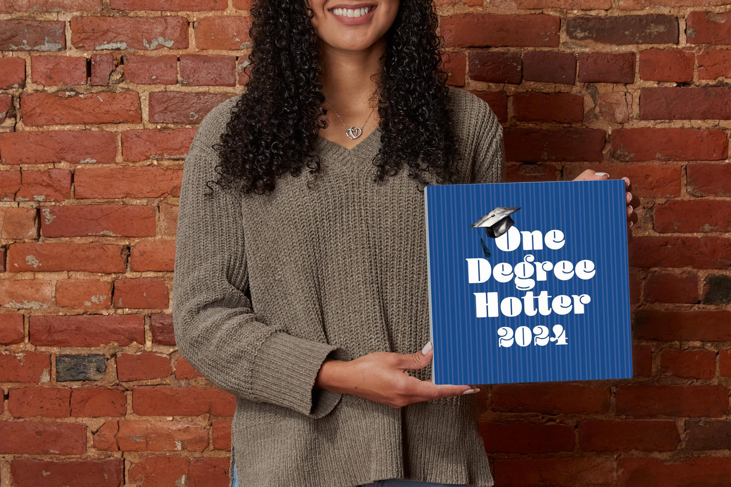 Graduation 2024 One Degree Hotter Blue Stripe | 10x10
