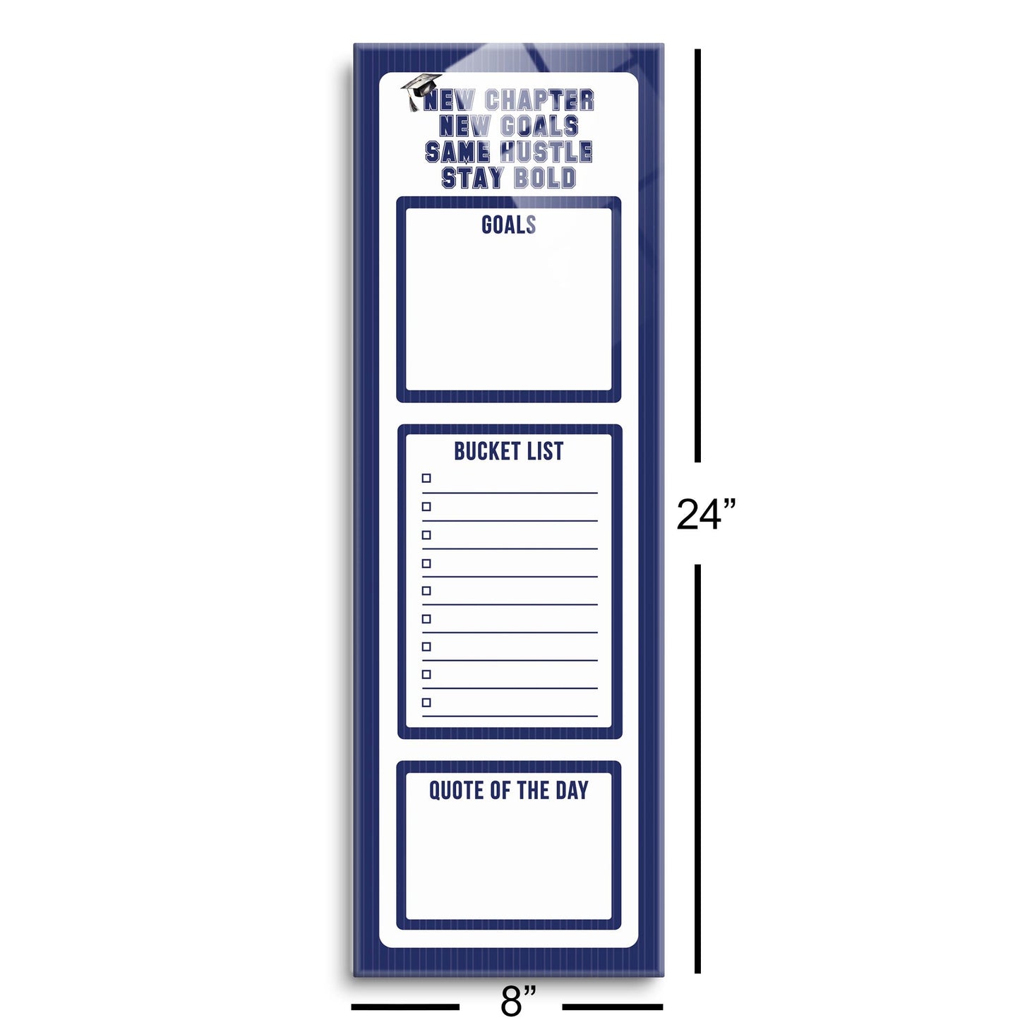 Graduation Tracker Navy Stripe Stay Bold | 8x24