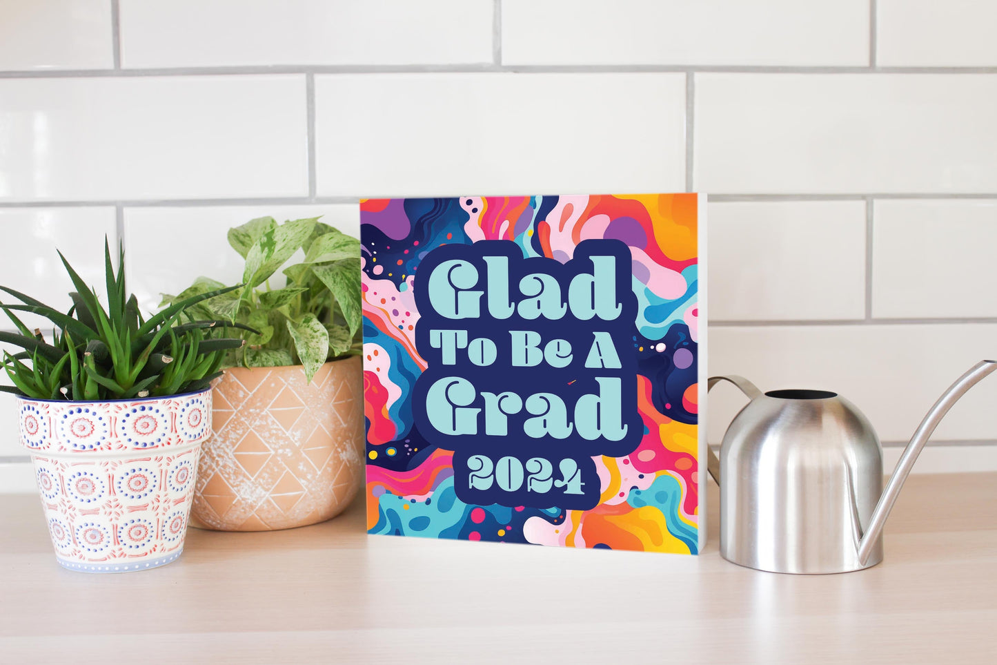 Graduation 2024 Glad To Be A Grad Abstract Fluid | 10x10