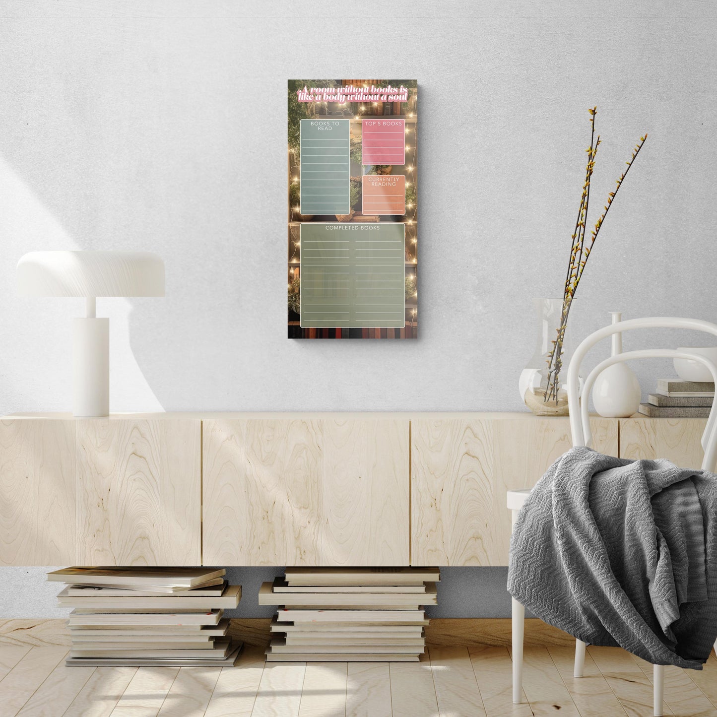 Lighted Book Nook Reading Tracker | 12x24