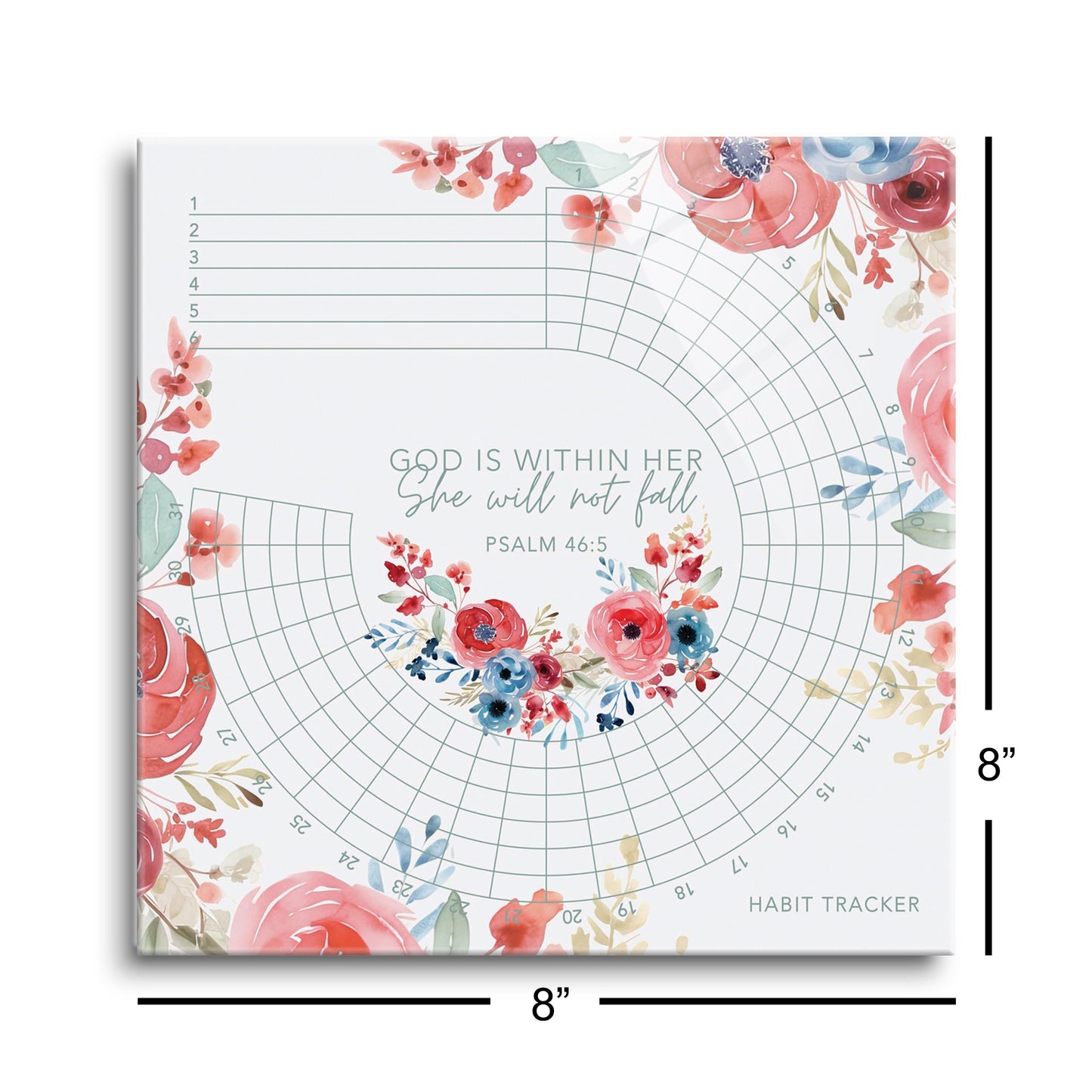 Mother's Day Tracker Floral She Will Not Fall | 8x8