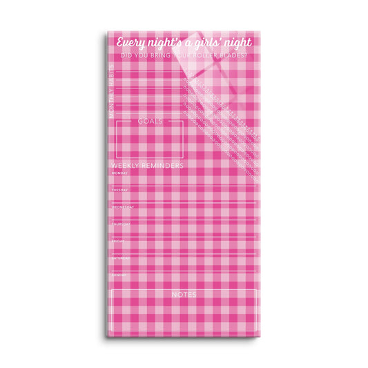 Pink Dream Checkered Habit Tracker Girls' Night | 8x16