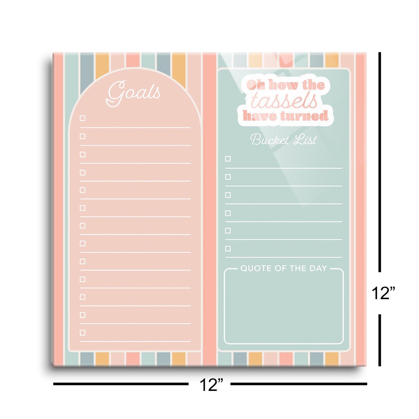 Graduation Tracker Pastel Stripe Tassels | 12x12