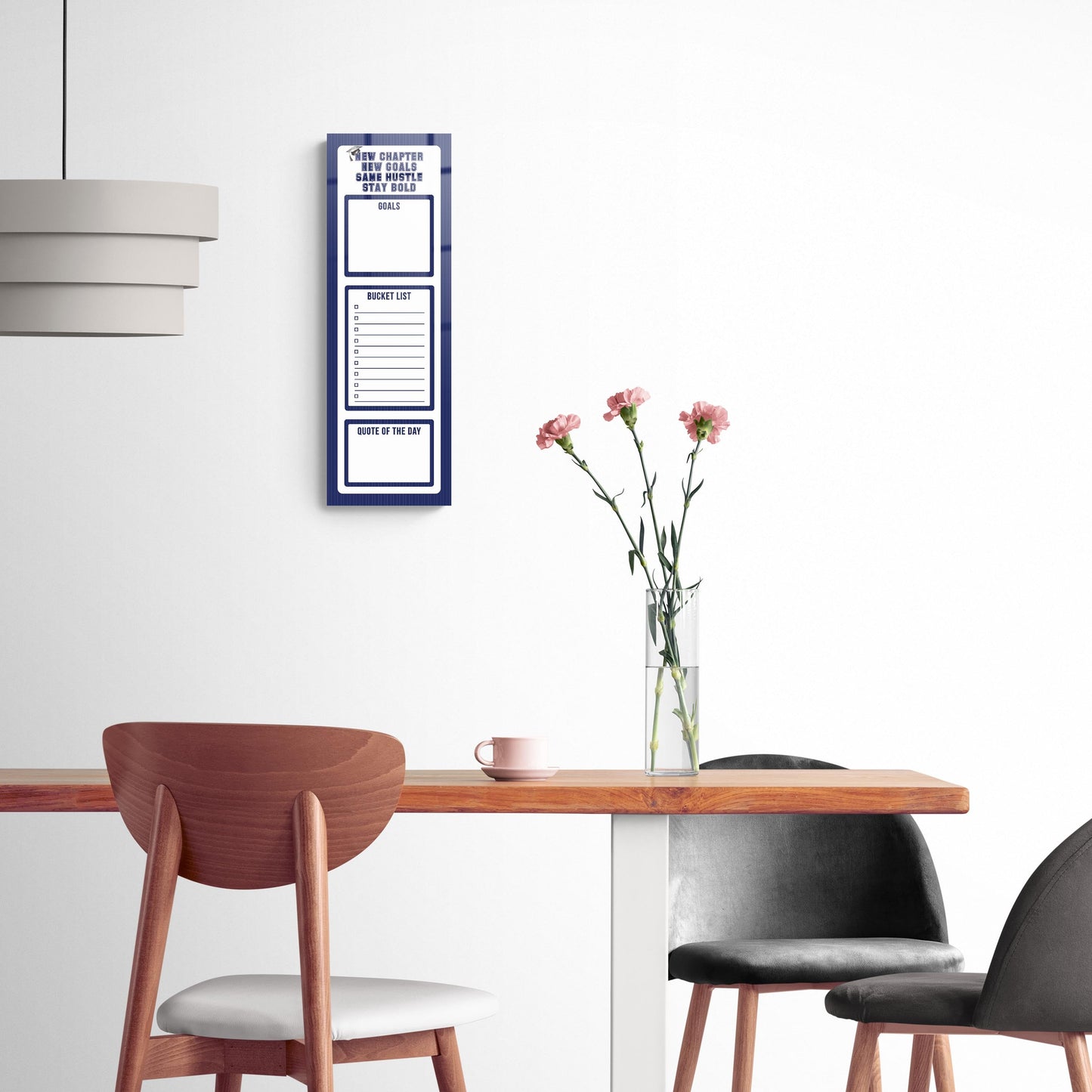 Graduation Tracker Navy Stripe Stay Bold | 8x24