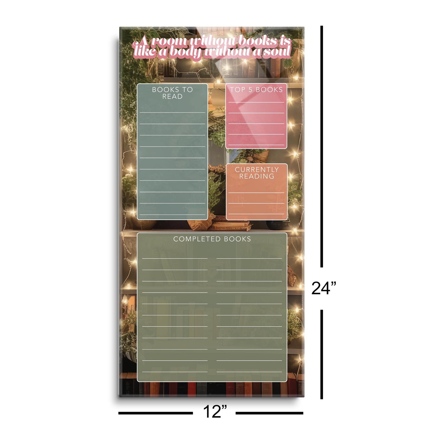 Lighted Book Nook Reading Tracker | 12x24