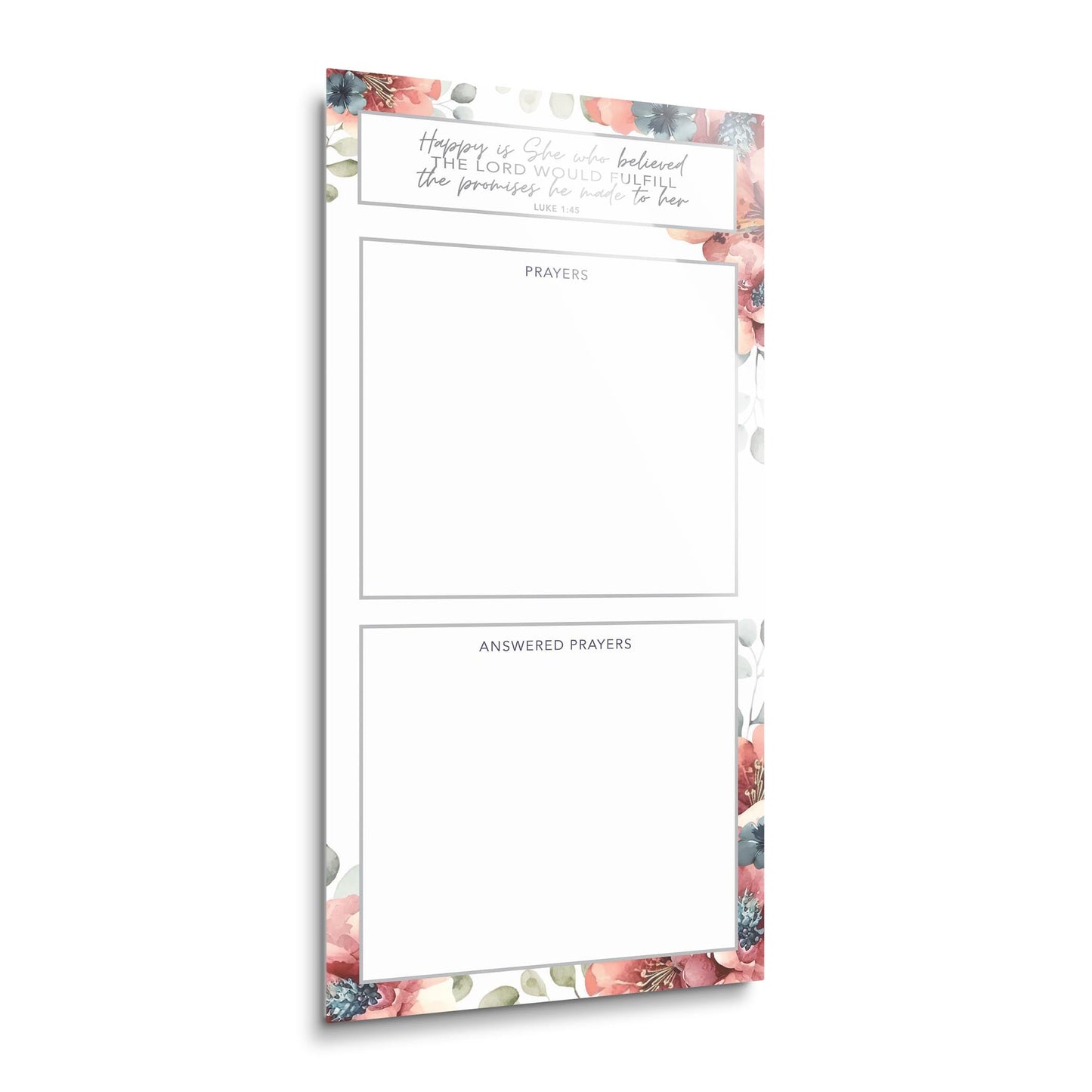 Floral Happy Is She Prayer Tracker | 12x24